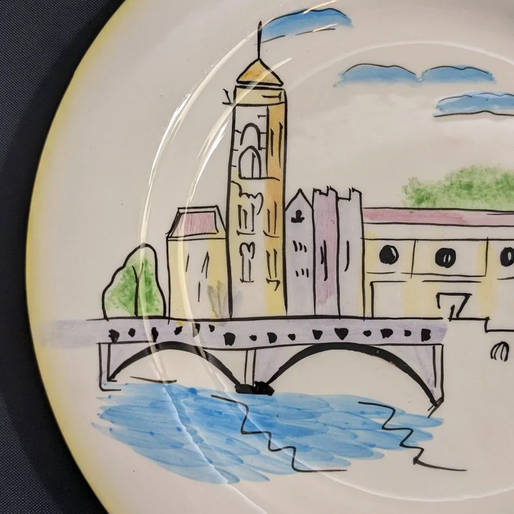 Vtg  8" Oneida Festa Italia Cheese/Salad/Dessert/Appetizers Venice Rome Pair - Picture 9 of 16